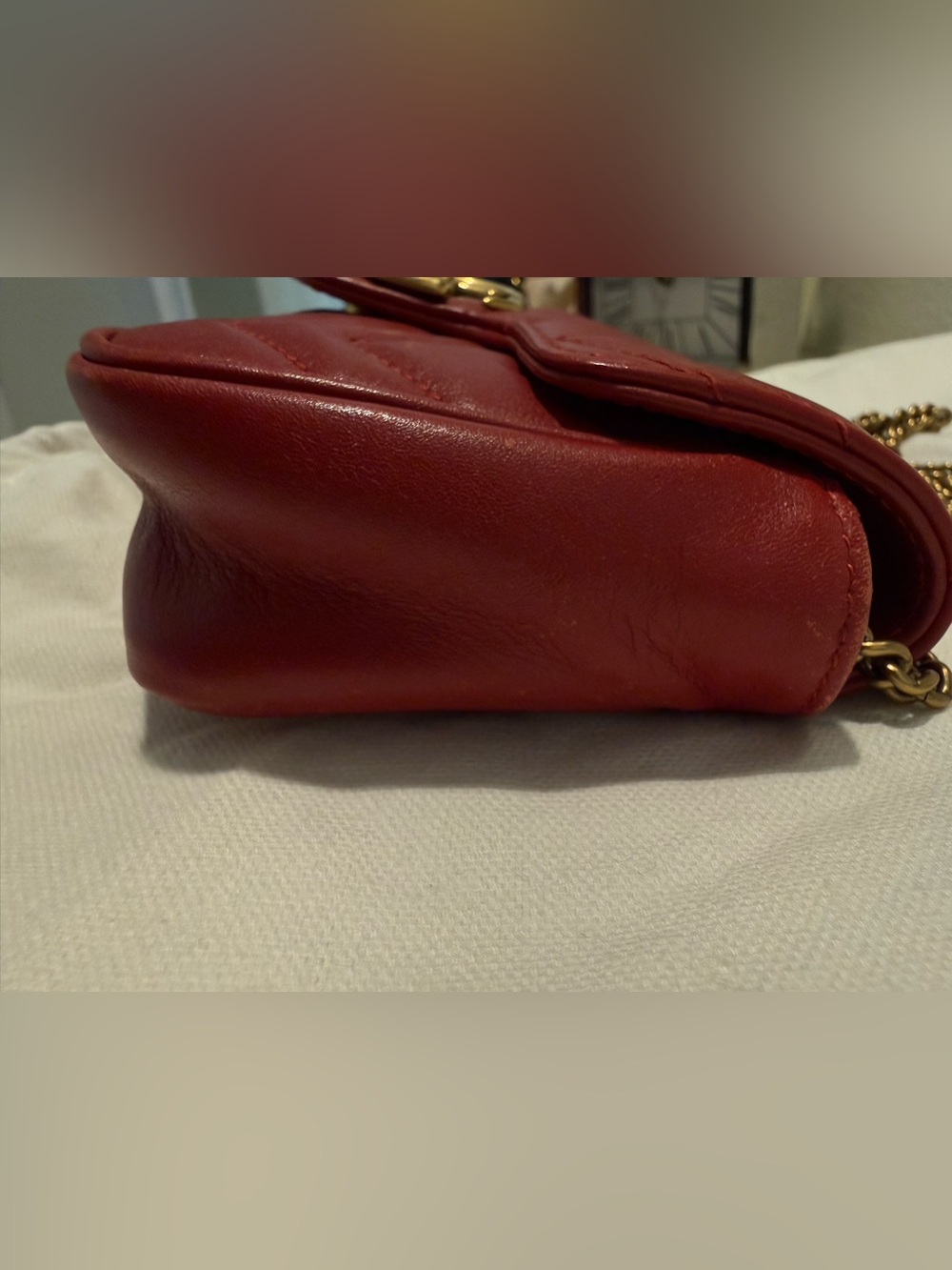 Gucci Super Mini Marmont Matelassé Leather Chain Crossbody Bag - Picture 11 of 17